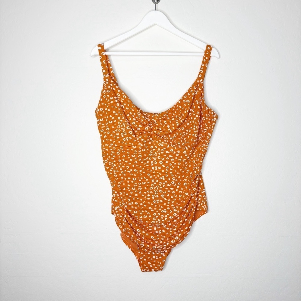 Artesands Orange Chee'tah Botticelli Twist Front One piece Swimsuit Size 16+ D/E - Picture 2 of 10